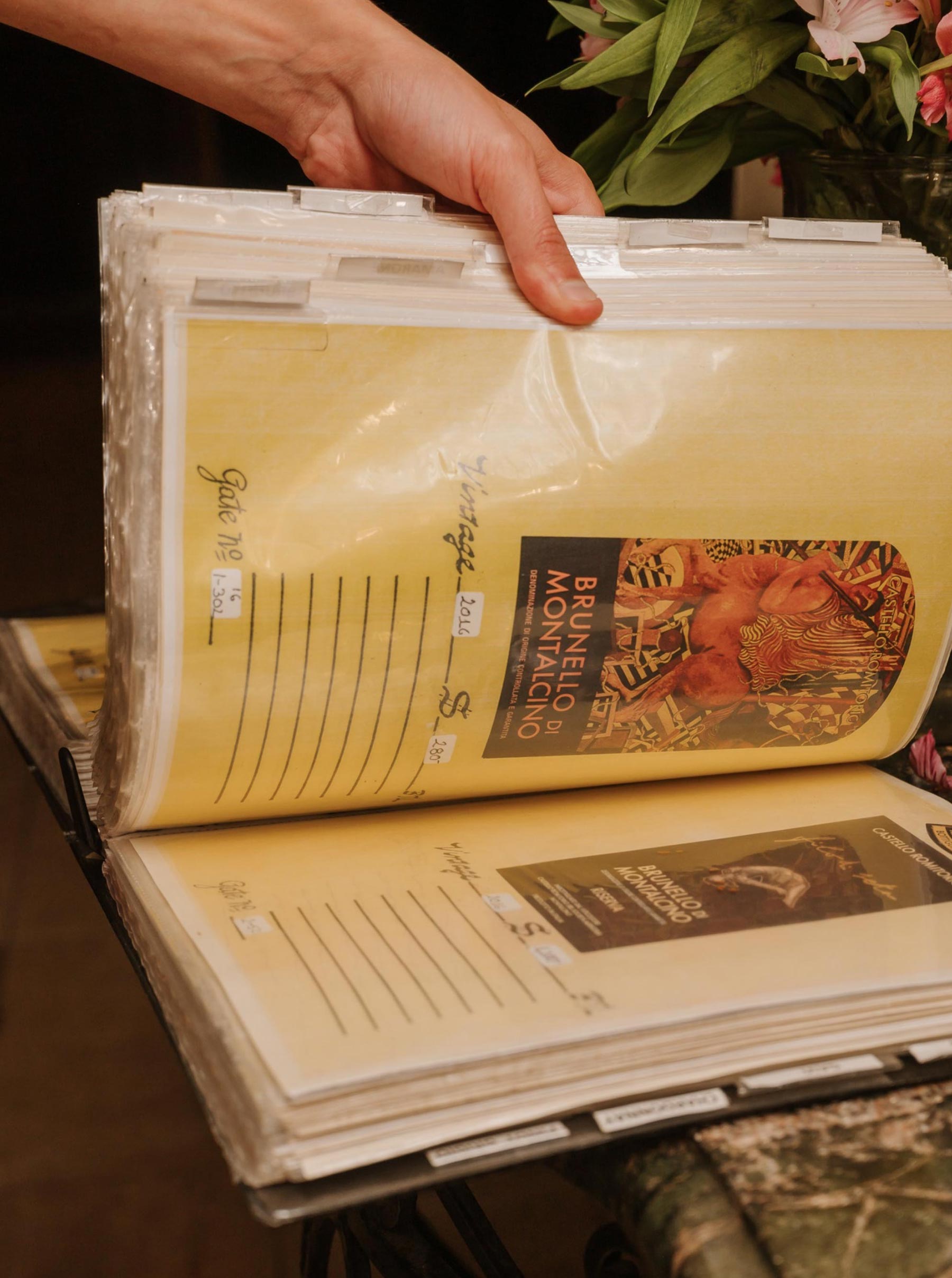 Wine program and cellar journal at La Famiglia